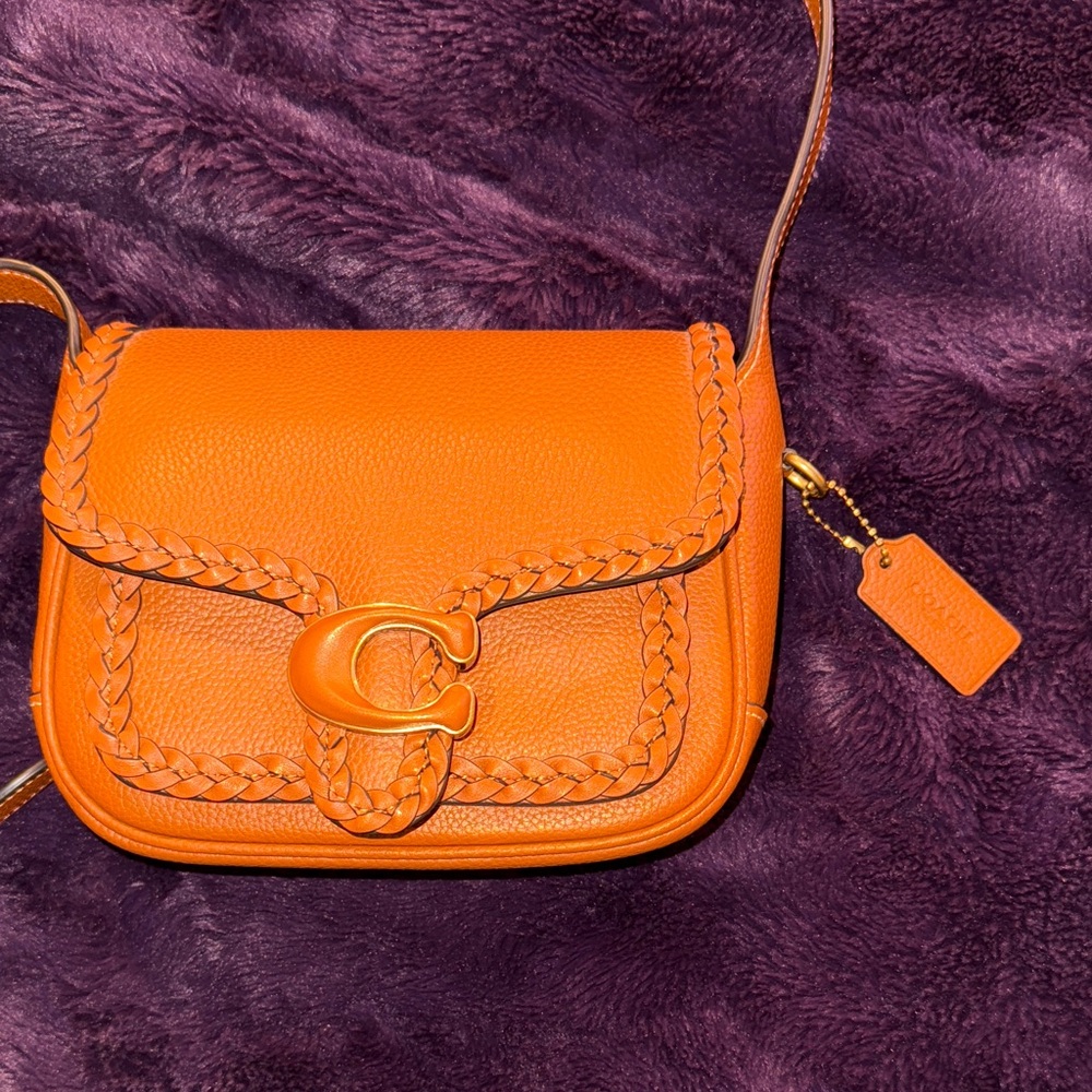 Coach Cognac Brown Braided Crossbody Bag - Picture 3 of 9